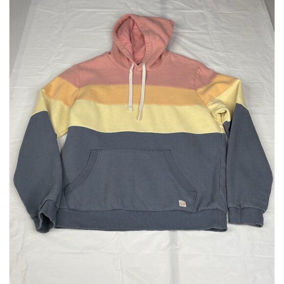 Marine Layer Archive Colorblock Hoodie Men’s Small Blue Yellow Pink Pullover - Picture 6 of 16